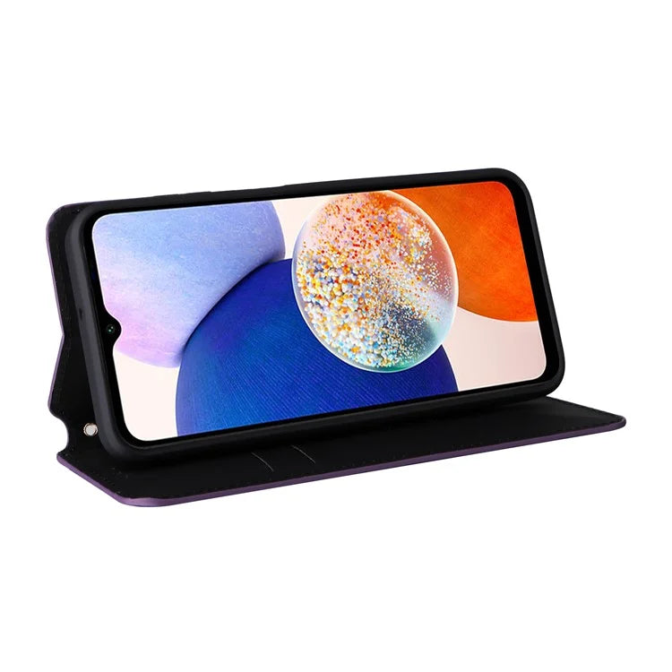 For Samsung Galaxy A15 4G / 5G Leather Case Phone Wallet Cover Rhombus Pattern
