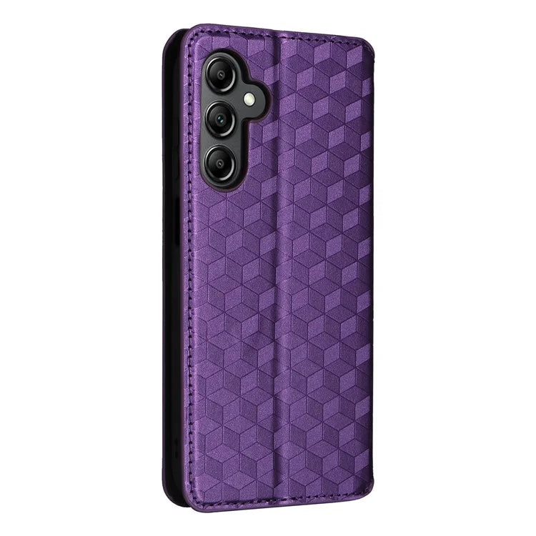 For Samsung Galaxy A15 4G / 5G Leather Case Phone Wallet Cover Rhombus Pattern