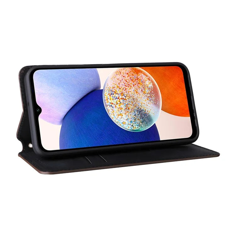 For Samsung Galaxy A15 4G / 5G Leather Case Phone Wallet Cover Rhombus Pattern