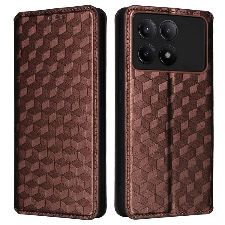 For Xiaomi Redmi K70E 5G / Poco X6 Pro 5G Case Rhombus Pattern Leather Cover