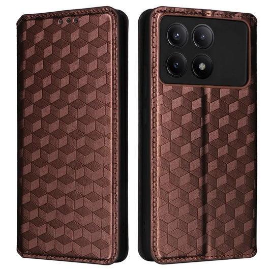 For Xiaomi Redmi K70E 5G / Poco X6 Pro 5G Case Rhombus Pattern Leather Cover