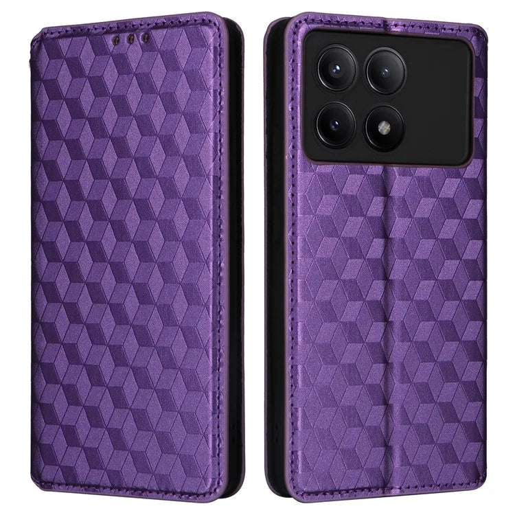 For Xiaomi Redmi K70E 5G / Poco X6 Pro 5G Case Rhombus Pattern Leather Cover