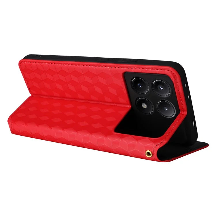 For Xiaomi Redmi K70E 5G / Poco X6 Pro 5G Case Rhombus Pattern Leather Cover