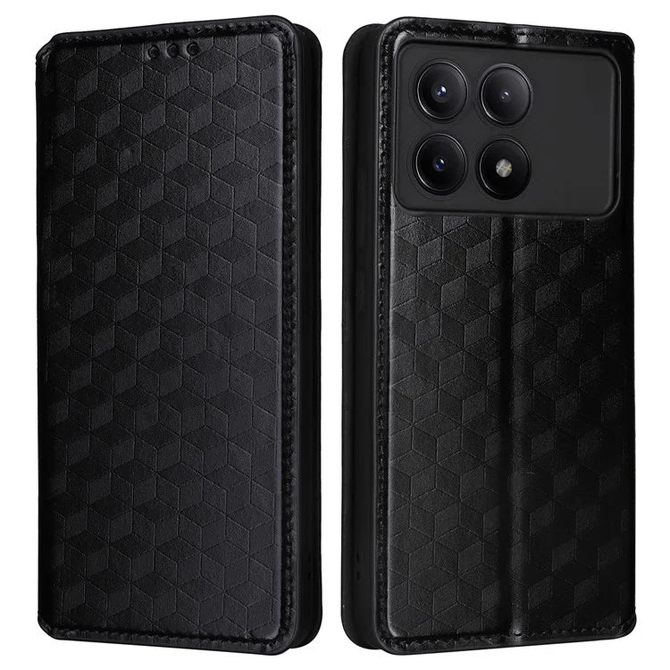 For Xiaomi Redmi K70E 5G / Poco X6 Pro 5G Case Rhombus Pattern Leather Cover