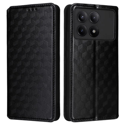 For Xiaomi Redmi K70E 5G / Poco X6 Pro 5G Case Rhombus Pattern Leather Cover