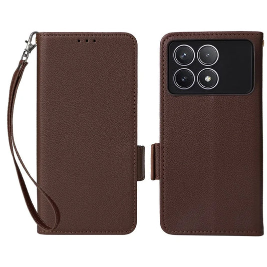 For Xiaomi Redmi K70 5G / K70 Pro 5G Leather Case Litichi Texture Magnetic Clasp