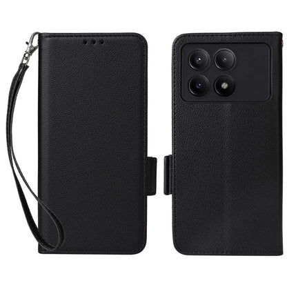 For Xiaomi Redmi K70E 5G / Poco X6 Pro 5G Leather Case with Strap Wallet Phone Cover