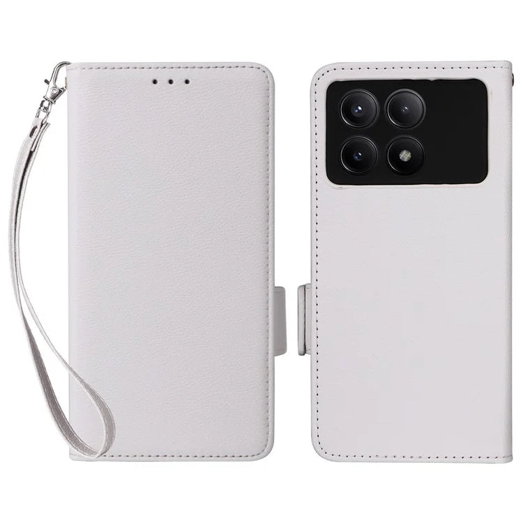 For Xiaomi Redmi K70E 5G / Poco X6 Pro 5G Leather Case with Strap Wallet Phone Cover