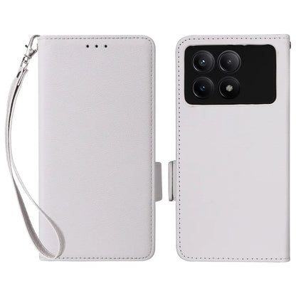 For Xiaomi Redmi K70E 5G / Poco X6 Pro 5G Leather Case with Strap Wallet Phone Cover