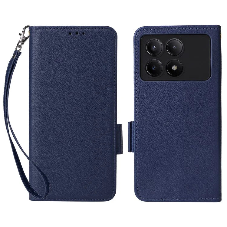 For Xiaomi Redmi K70E 5G / Poco X6 Pro 5G Leather Case with Strap Wallet Phone Cover