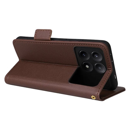 For Xiaomi Redmi K70E 5G / Poco X6 Pro 5G Leather Case with Strap Wallet Phone Cover