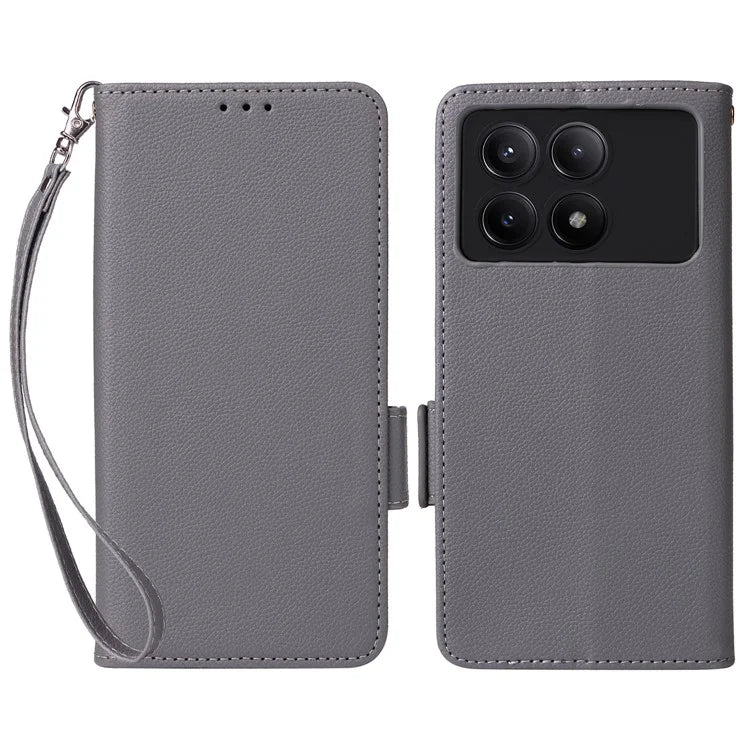 For Xiaomi Redmi K70E 5G / Poco X6 Pro 5G Leather Case with Strap Wallet Phone Cover