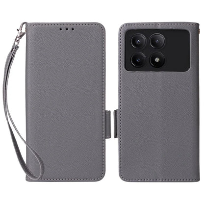 For Xiaomi Redmi K70E 5G / Poco X6 Pro 5G Leather Case with Strap Wallet Phone Cover