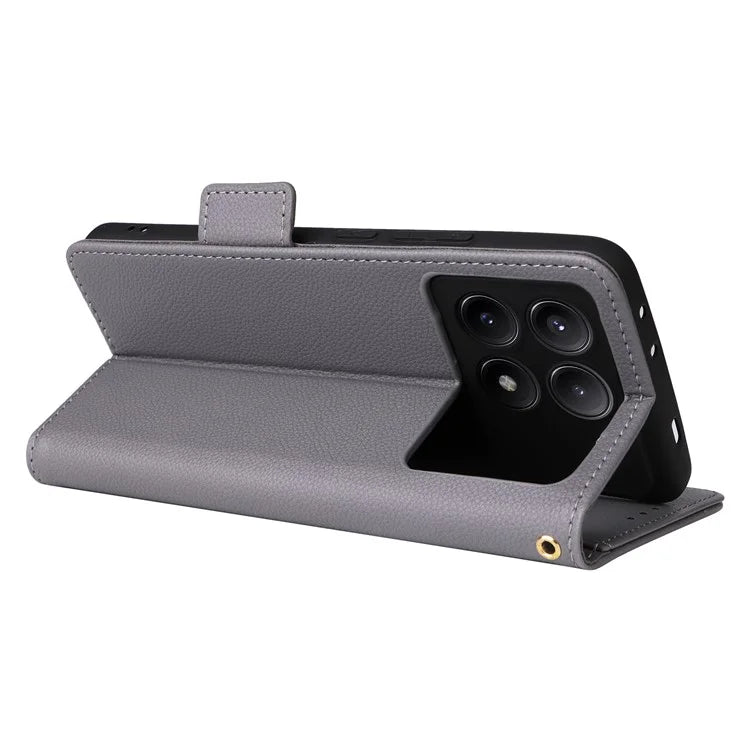 For Xiaomi Redmi K70E 5G / Poco X6 Pro 5G Leather Case with Strap Wallet Phone Cover