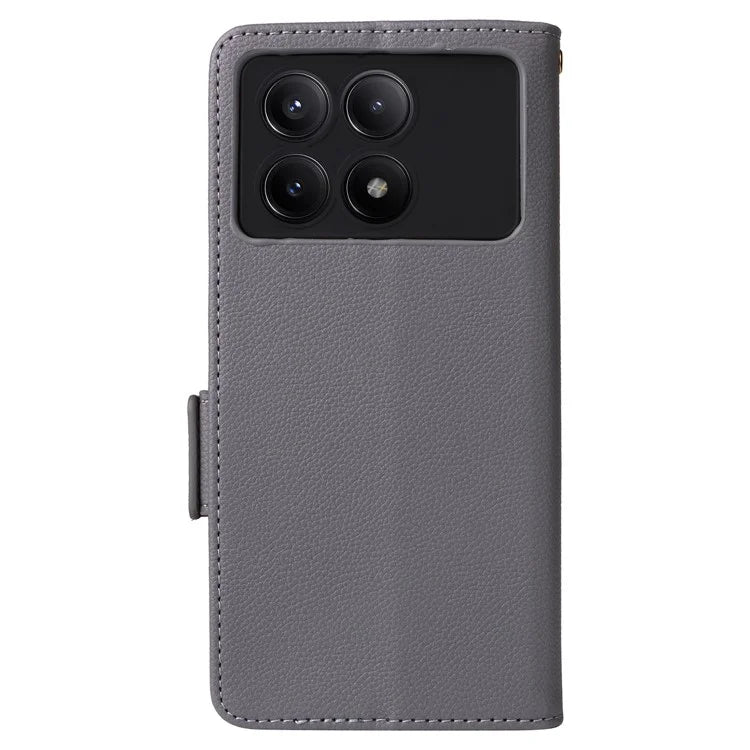 For Xiaomi Redmi K70E 5G / Poco X6 Pro 5G Leather Case with Strap Wallet Phone Cover