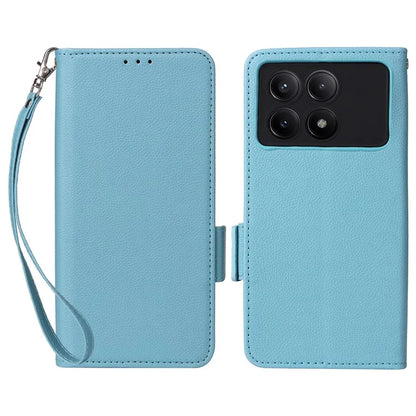 For Xiaomi Redmi K70E 5G / Poco X6 Pro 5G Leather Case with Strap Wallet Phone Cover