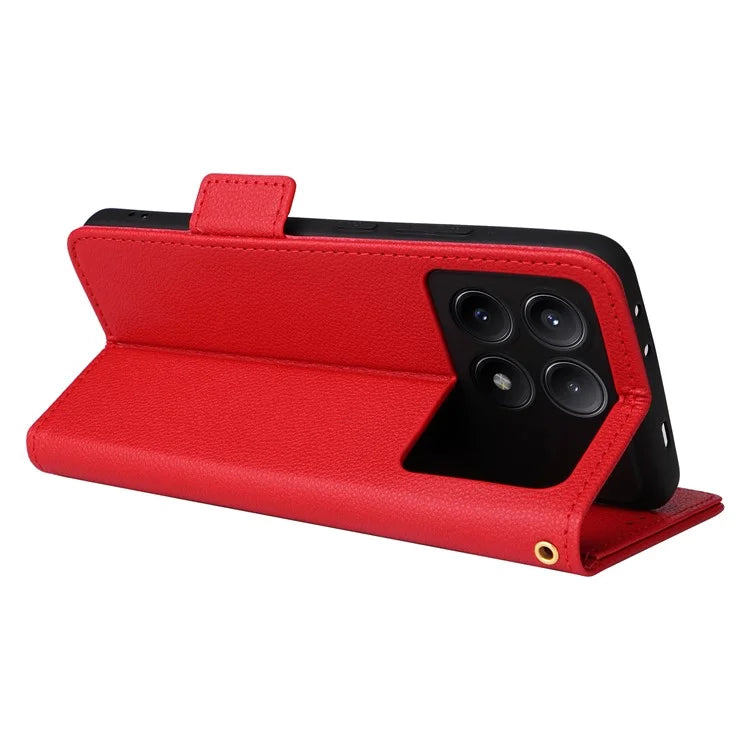 For Xiaomi Redmi K70E 5G / Poco X6 Pro 5G Leather Case with Strap Wallet Phone Cover