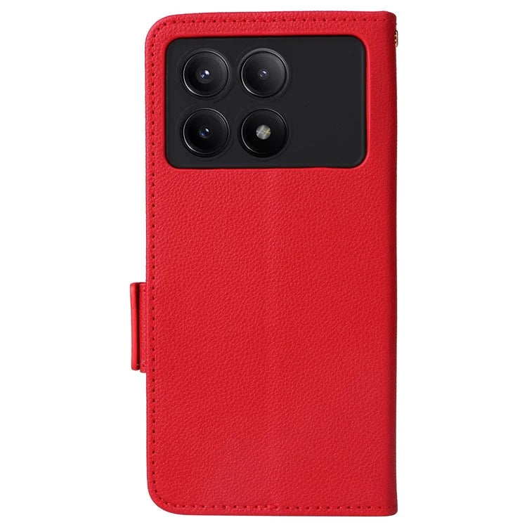 For Xiaomi Redmi K70E 5G / Poco X6 Pro 5G Leather Case with Strap Wallet Phone Cover