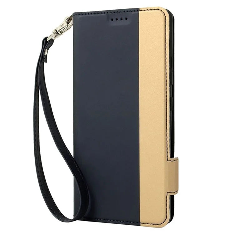 For Samsung Galaxy S24 Card Slot PU Leather Phone Case Flip Stand Contrast Color Phone Cover