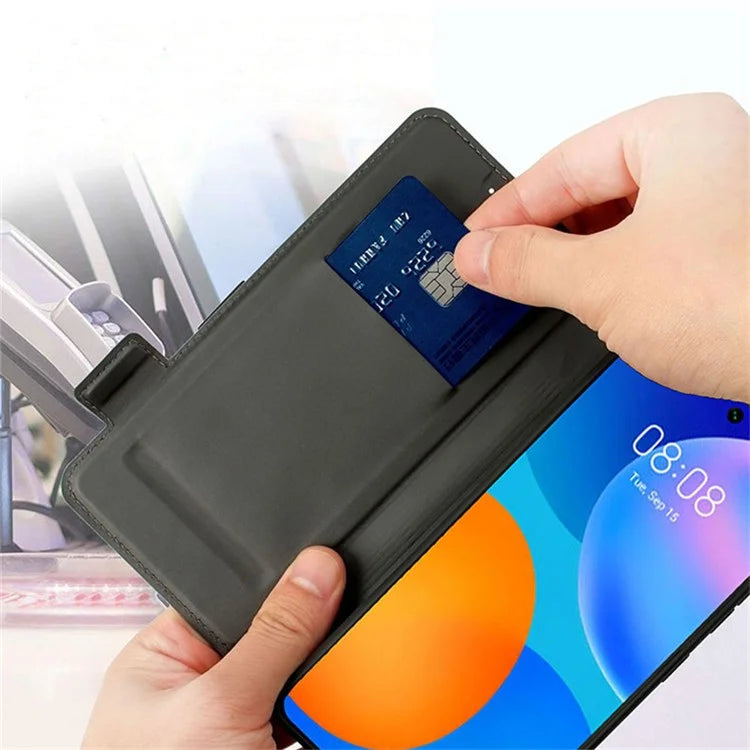 For Samsung Galaxy S24 Card Slot PU Leather Phone Case Flip Stand Contrast Color Phone Cover