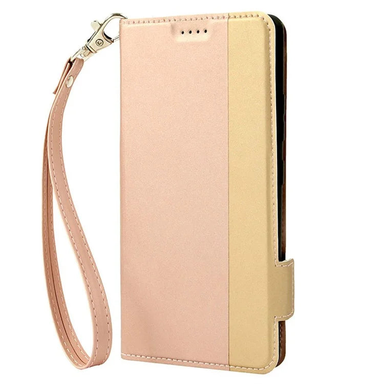 For Samsung Galaxy S24 Card Slot PU Leather Phone Case Flip Stand Contrast Color Phone Cover