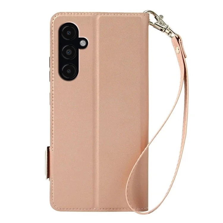 For Samsung Galaxy S24 Card Slot PU Leather Phone Case Flip Stand Contrast Color Phone Cover