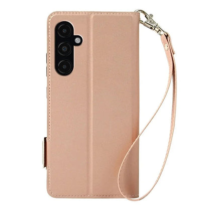 For Samsung Galaxy S24 Card Slot PU Leather Phone Case Flip Stand Contrast Color Phone Cover