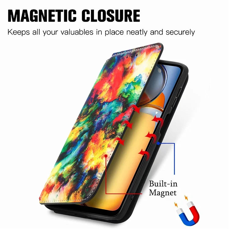 CASENEO 001 Series for Xiaomi Redmi 13C 4G / Poco C65 4G Case Leather RFID Blocking Cover