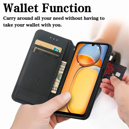 CASENEO 001 Series for Xiaomi Redmi 13C 4G / Poco C65 4G Case Leather RFID Blocking Cover