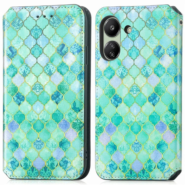 CASENEO 001 Series for Xiaomi Redmi 13C 4G / Poco C65 4G Case Leather RFID Blocking Cover