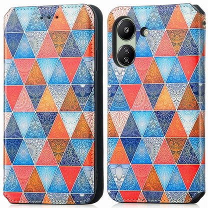 CASENEO 001 Series for Xiaomi Redmi 13C 4G / Poco C65 4G Case Leather RFID Blocking Cover  /  Mandala