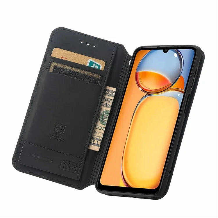 CASENEO 001 Series for Xiaomi Redmi 13C 4G / Poco C65 4G Case Leather RFID Blocking Cover  /  Mandala