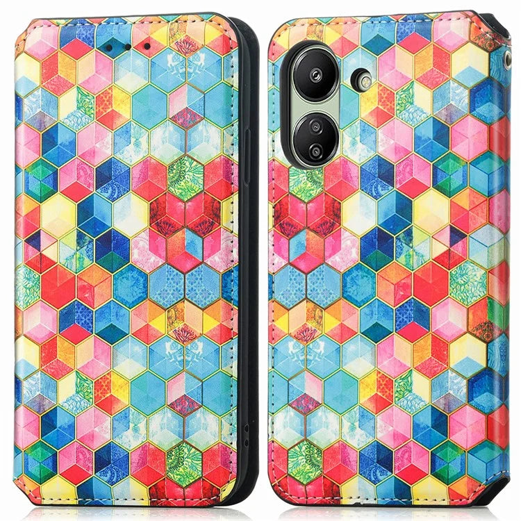 CASENEO 001 Series for Xiaomi Redmi 13C 4G / Poco C65 4G Case Leather RFID Blocking Cover