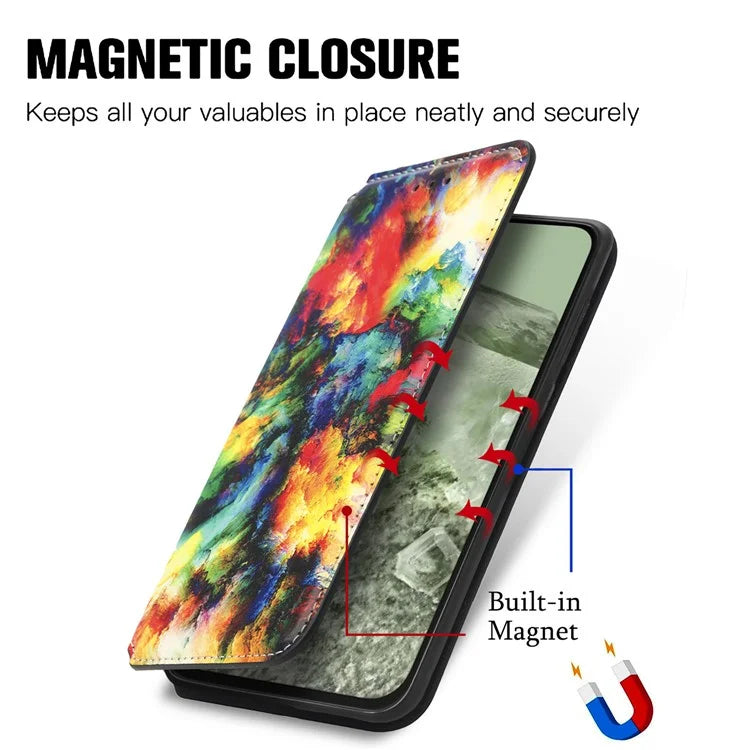 CASENEO 001 Series for Google Pixel 8a Cell Phone Case Pattern RFID Blocking Cover