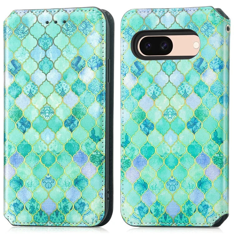 CASENEO 001 Series for Google Pixel 8a Cell Phone Case Pattern RFID Blocking Cover