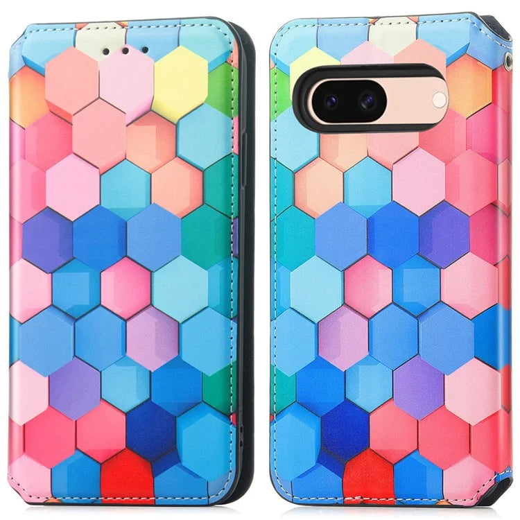 CASENEO 001 Series for Google Pixel 8a Cell Phone Case Pattern RFID Blocking Cover