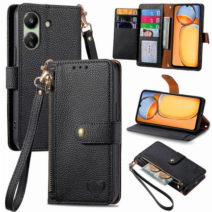 For Xiaomi Redmi 13C 4G / Poco C65 4G Cell Phone Case RFID Blocking Zipper Wallet Cover