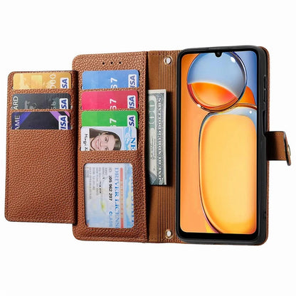 For Xiaomi Redmi 13C 4G / Poco C65 4G Cell Phone Case RFID Blocking Zipper Wallet Cover