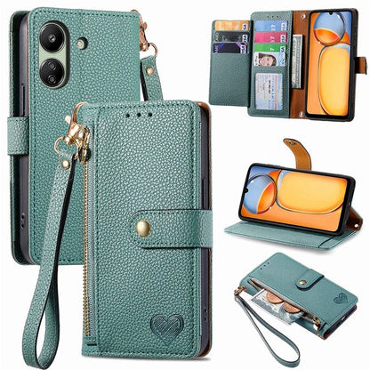 For Xiaomi Redmi 13C 4G / Poco C65 4G Cell Phone Case RFID Blocking Zipper Wallet Cover