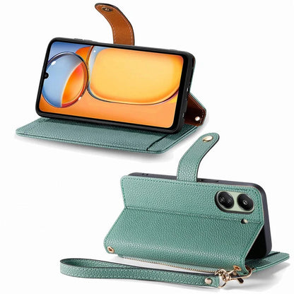 For Xiaomi Redmi 13C 4G / Poco C65 4G Cell Phone Case RFID Blocking Zipper Wallet Cover