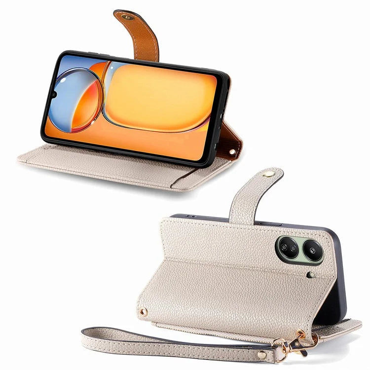 For Xiaomi Redmi 13C 4G / Poco C65 4G Cell Phone Case RFID Blocking Zipper Wallet Cover