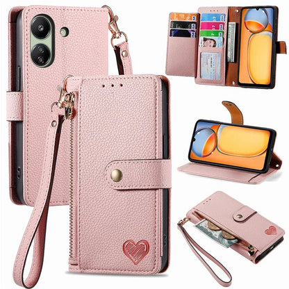 For Xiaomi Redmi 13C 4G / Poco C65 4G Cell Phone Case RFID Blocking Zipper Wallet Cover