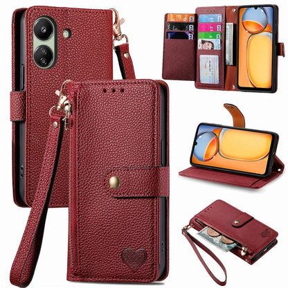 For Xiaomi Redmi 13C 4G / Poco C65 4G Cell Phone Case RFID Blocking Zipper Wallet Cover