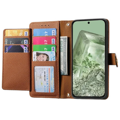 For Google Pixel 8a Case RFID Blocking Card Holder Phone Cover with Hand Strap