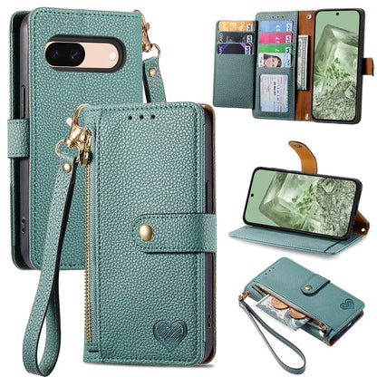 For Google Pixel 8a Case RFID Blocking Card Holder Phone Cover with Hand Strap