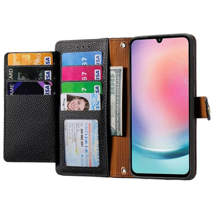 For Samsung Galaxy A25 5G (Global) (161.0 x 76.5 x 8.3mm) Case Leather RFID Blocking Phone Cover