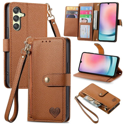 For Samsung Galaxy A25 5G (Global) (161.0 x 76.5 x 8.3mm) Case Leather RFID Blocking Phone Cover