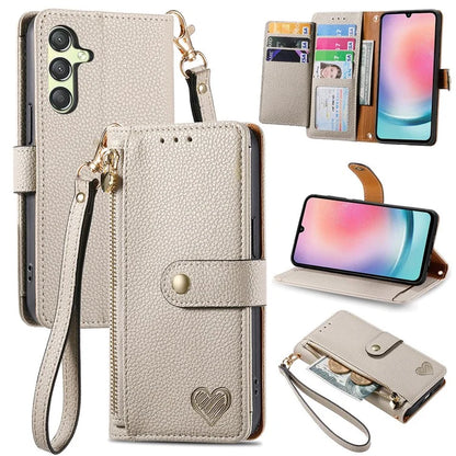 For Samsung Galaxy A25 5G (Global) (161.0 x 76.5 x 8.3mm) Case Leather RFID Blocking Phone Cover