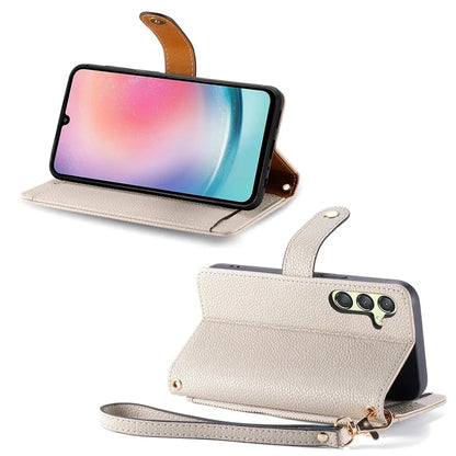 For Samsung Galaxy A25 5G (Global) (161.0 x 76.5 x 8.3mm) Case Leather RFID Blocking Phone Cover