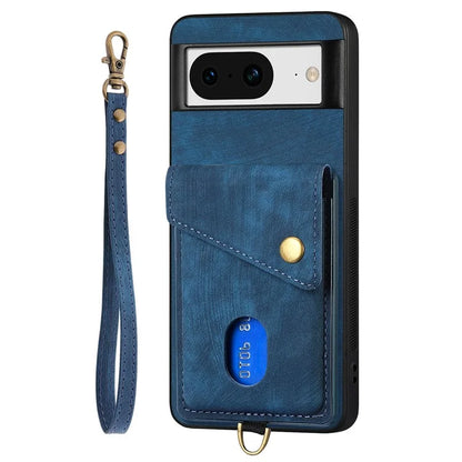 D1 For Google Pixel 8 Cell Phone Case Retro Card Holder Kickstand Cover